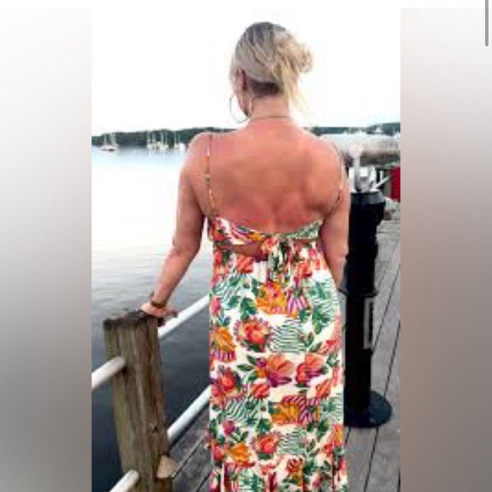Anthropologie Paper Heart maxi sundress multicolor fruit pattern women’s‎ S - Picture 5 of 6